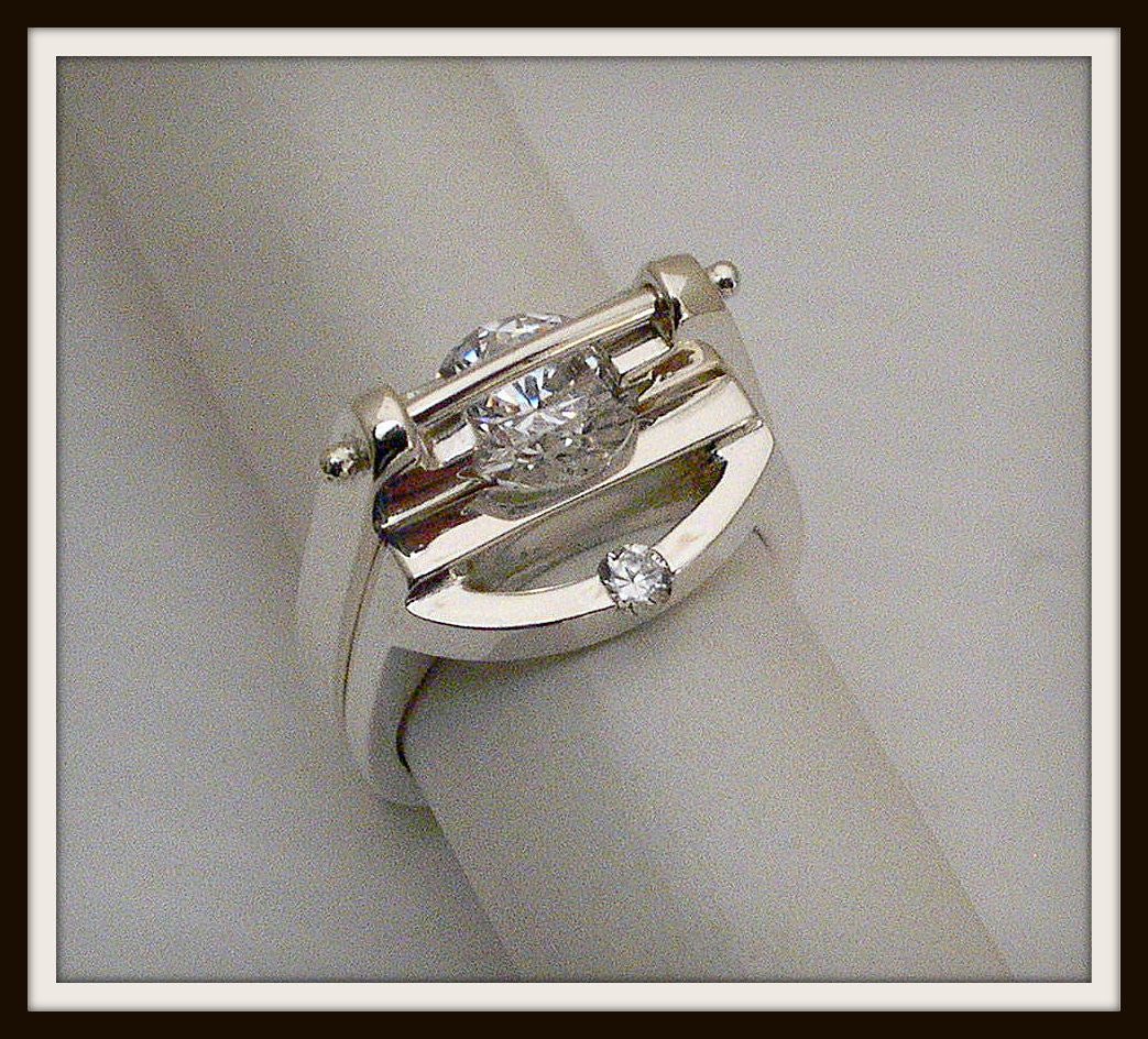 "OMEGA" with Half Moon Stackable Band