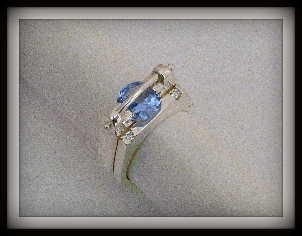 "FLAT" Stack Band with Cubic Zirconia stones