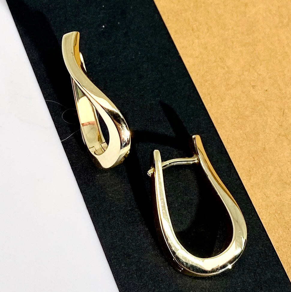 S Curve Yellow Hinged Earring
