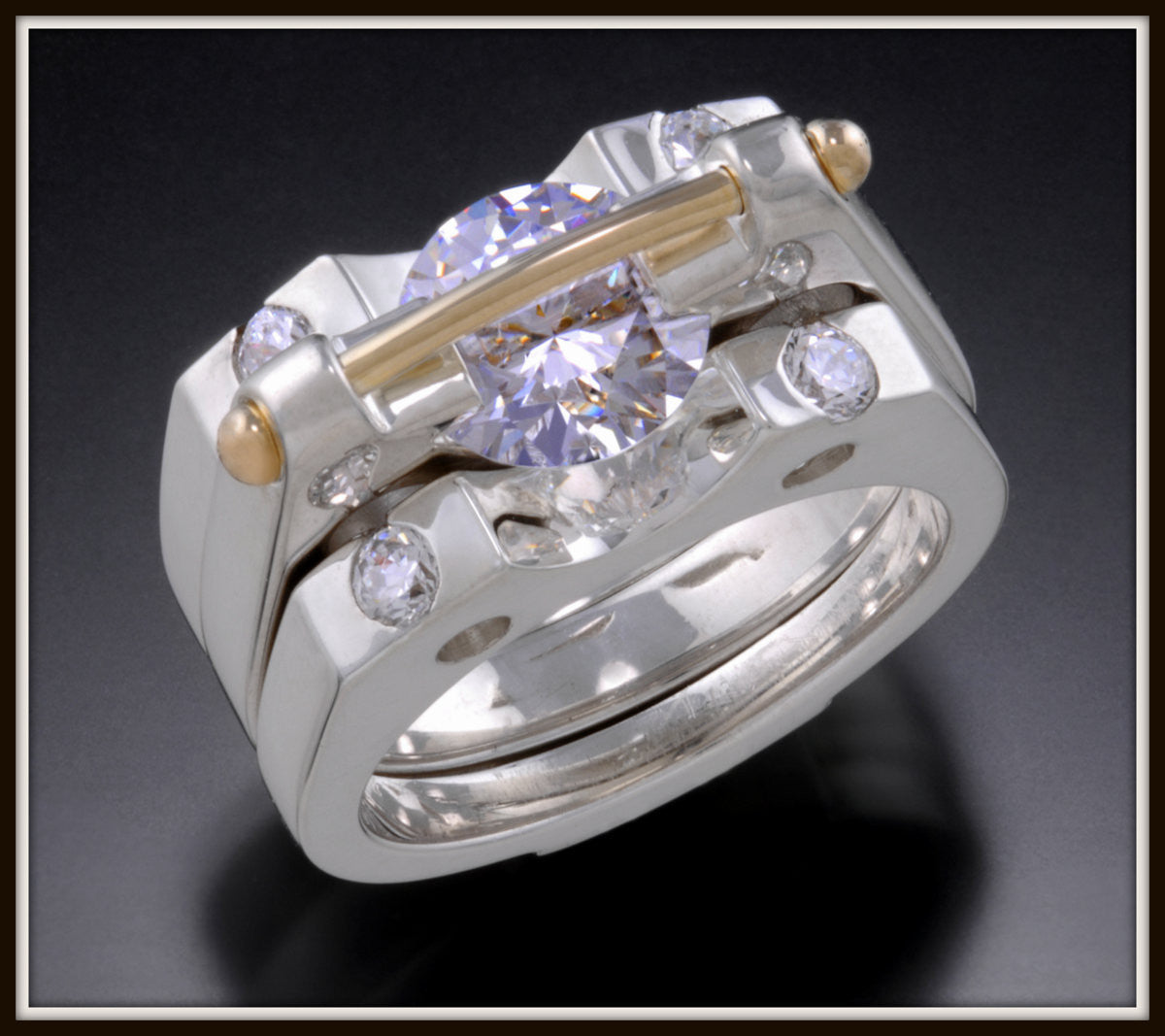 David Webb - White Enamel Diamonds, Sapphires Interchangeable Insert R –  Robinson's Jewelers